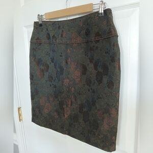 Badgley Mischka Dark Floral Pencil Skirt Quiet Luxury Old Money Career Vintage